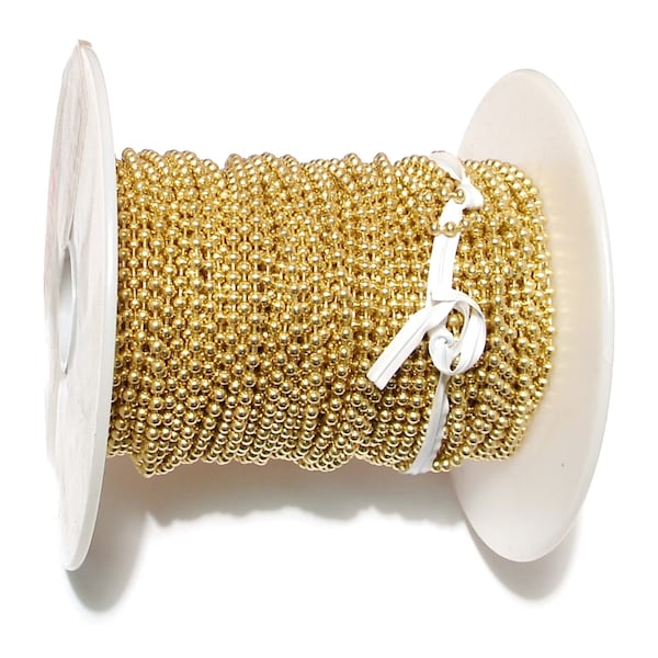 Midwest Fastener #3 x 100' Ball Chain Reel Brass 17602 - main